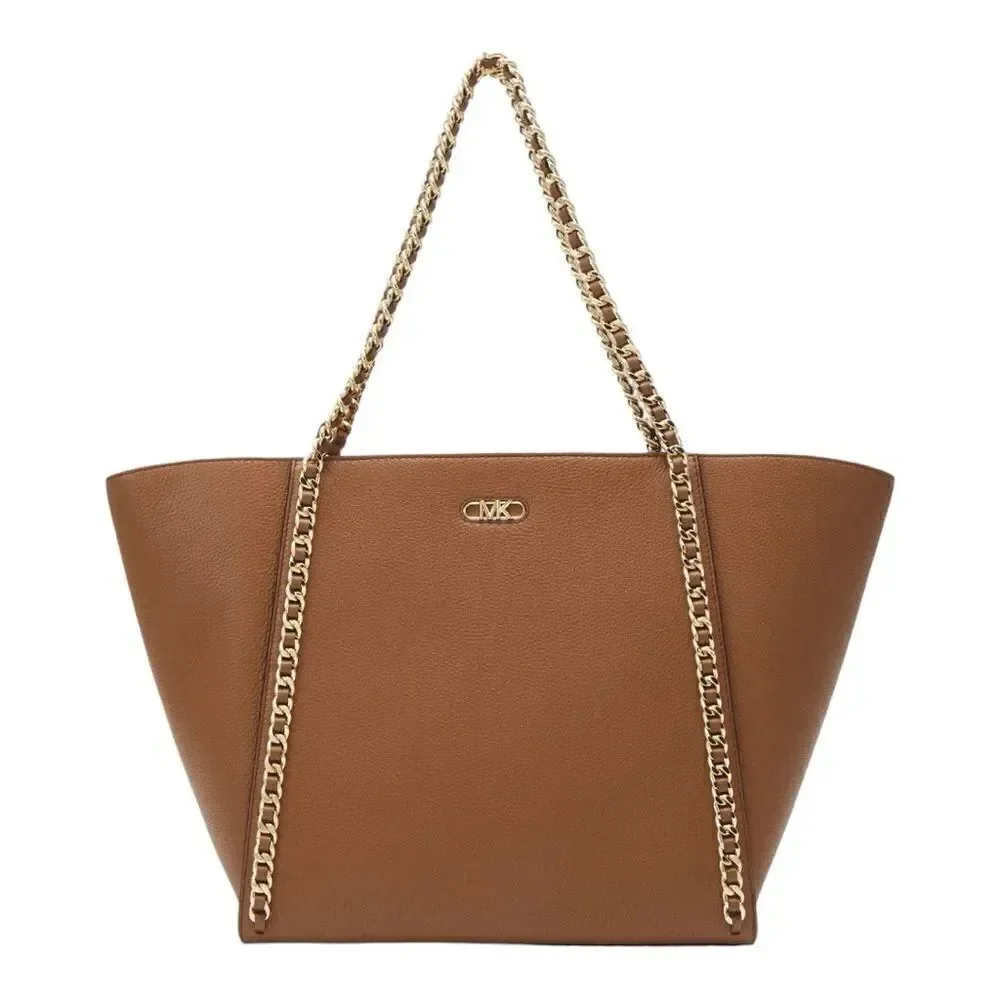 MICHAEL Michael Kors Westley Large Top Zip Chain Tote in Luggage Color